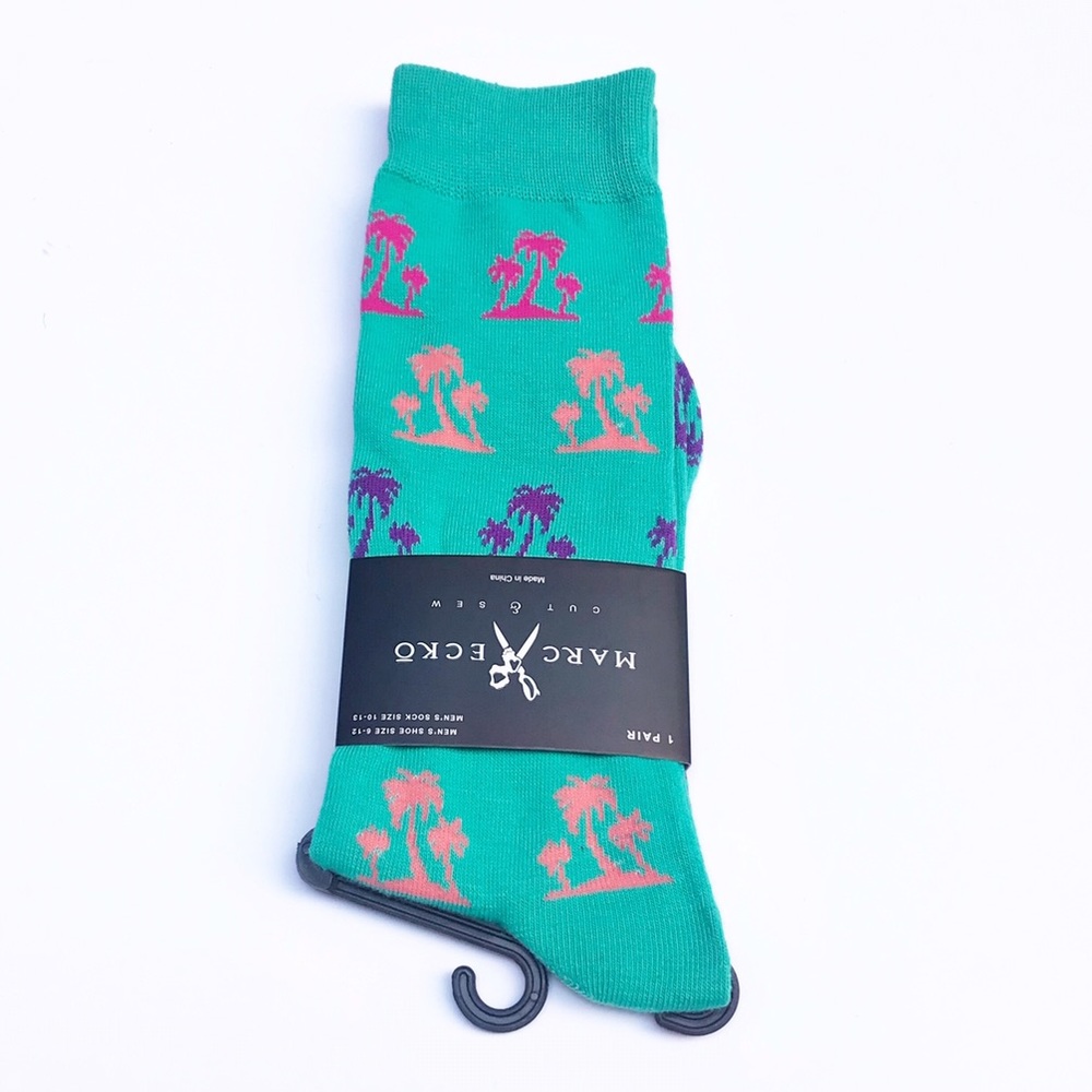 Novelty fun socks - Palm trees - sea green